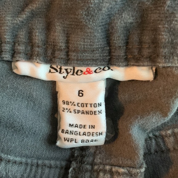 Style & Co gray corduroy pants. 5 pockets. Size 6 - Picture 2 of 8